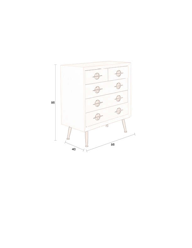 Dutchbone Edson Cream Chest of Drawers